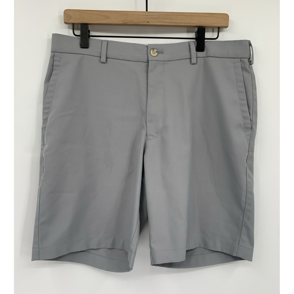 Peter Millar Shorts Mens 34 Gray Golf Performance Casual 9" Inseam Preppy